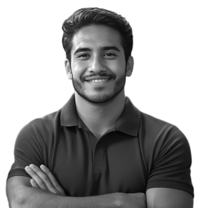 hombre a blanco y negro sonriente